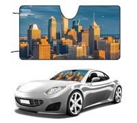 A Busy Town in The City Windshield Sun Shade, Summer Vehicle Accessories, Foldable Car Window Shades, Keep Interior Cool, UV Rays Sun Visor Shade for Car SUV Truck 55"x30"