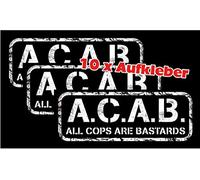 A.C.A.B. All Cops are Bastards Stickers Pack of 10