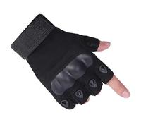 A.C.I.L. Half Finger Protective Riding Gloves with Knuckle Guard - Breathable Anti-Slip Gloves for Cycling, Motorcycle, Climbing, Hiking & Outdoor Sports (Black, L)