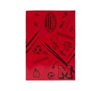 A.C. Milan Set of 3 Lined Notebooks 1/4" A4 Size for Elementary and Medium - Official Red