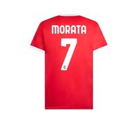 A.C. Milan Unisex Maglia Calcio Home Replica Stadio, Stagione 2024/25 Official, Morata 7 (Pack of 1)