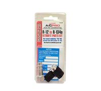 A/C Pro Certified Car Air Conditioner Adapter Kit, Complete AC Conversion Adapter Kit Converts R12 to R134-A Refrigerant, Includes 1 Low Side Port, 1 High Side Port and Retrofit Label, InterDynamics