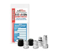 A/C Pro CERTIFIED Car Air Conditioner Adapter Kit, Complete AC Conversion Adapter Kit Converts R12 to R134-A Refrigerant, Includes 1 Low Side Port, 3 High Side Ports and Retrofit Label, InterDynamics