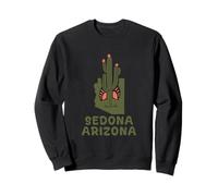 A Cactus At Sunset Arizona State Map Sedona Retro Outdoors Sweatshirt