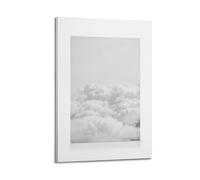 A Canvas Displaying A Serene, Minimalist Monochrome Photograph of Fluffy White Clouds Against A Light Sky Poster Decorative Painting Canvas Wall Posters And Art Picture Print Modern Family Bedroom Dec