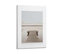 A Canvas Featuring A Wooden Dock Extending Into Serene, Calm Water Under A Soft, Light Sky Poster Decorative Painting Canvas Wall Posters And Art Picture Print Modern Family Bedroom Decor Posters 24x3