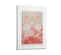 A Canvas in Red, Pink, And White Featuring Two Large Mandala-like Circles, Four Smaller Circles with Interlocking Shapes, And Fo Poster Decorative Painting Canvas Wall Posters And Art Picture Print Mo