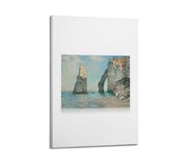 A Canvas Print of Monets Painting, The Cliff, Etretat, Sunset, Showing A Tall Rock Formation And A Natural Arch by The Sea Poster Decorative Painting Canvas Wall Posters And Art Picture Print Modern F