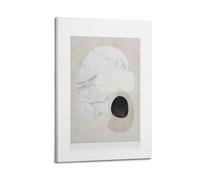 A Canvas Showcasing Organic Shapes in Light And Dark Marble, And Solid Black Against A Light Beige Background Poster Decorative Painting Canvas Wall Posters And Art Picture Print Modern Family Bedroom
