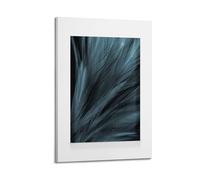 A Canvas Showing A Close-up of Dark Teal Feathers with Fine, Detailed Textures Against A Black Background Poster Decorative Painting Canvas Wall Posters And Art Picture Print Modern Family Bedroom Dec