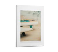 A Canvas Showing A Close-up of Two Surfboards with Fins on A Sandy Beach near The Water Poster Decorative Painting Canvas Wall Posters And Art Picture Print Modern Family Bedroom Decor Posters 12x18in