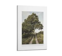 A Canvas Showing A Path Leading Into The Distance Under A Large, Leafy Green Tree And Light Sky Poster Decorative Painting Canvas Wall Posters And Art Picture Print Modern Family Bedroom Decor Posters