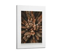 A Canvas Showing An Aerial View of A Dense Forest with Pine Trees in Shades of Orange, Green, And Brown Poster Decorative Painting Canvas Wall Posters And Art Picture Print Modern Family Bedroom Decor