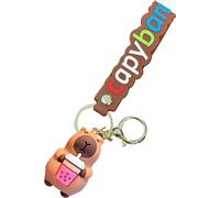 (A) Capybara Keychain | Funny Cartoon Capybara Keyring - 6.6cm Portable Capybara Bag Charm, Cute Animal Figure Key Chain Jewelry for Car House Keys