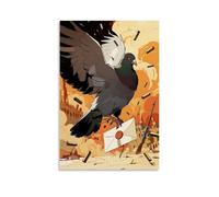A Carrier Pigeon with A Secret Letter Tied to Its Leg, Flying through A Hail of Bullets, Wing Grazed by A Stray Bullet Fashionable Wall Decor - Hanging Art Poster And Mural16x24inch(40x60cm)