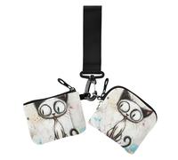 A Cartoon Cat Art Painting Women's Coin Pouches Card Holder Thin Flat Identity Card Protector with Zipper Coin Pocket for Work Travel 2 Packs, A cartoon cat Art painting, One Size, Print Art