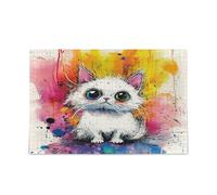 A Cartoon Cool U.s.-Themed Shorthair Cat_1 Wooden Jigsaw Puzzle Challenging Puzzle Perfect for Game Nights 500 Piecing