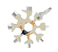 A Cartoon Fox 19-in-1 Snowflake Multi Tool, Stainless Steel Metal Snowflake Multitool with Keychain, Compact & Portable Tools for Outdoor Camping Survival Daily Use Gift for Men