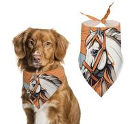 A Cartoon Horse Dog Bandanas Soft Cute Triangle Larges Scarfs for Pets Kerchief Print Pet Handkerchiefs for Small Medium Large Dogs Puppy Cats