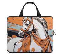 A Cartoon Horse Laptop Sleeve Ultra-Thin, Waterproof 13inch Laptop Bags, Portable Protective Computer Bag with Hand Strap