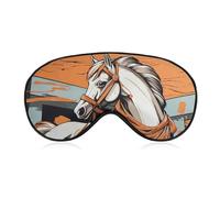 A Cartoon Horse Sleep Mask with Adjustable Strap, Comfortable & Soft Eye Mask for Sleeping Light Blocking, Lightweight & Breathable Eye Cover for Men Women