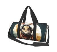 A Cartoon Rabbit Wearing A Space Suit Travel Duffel Bag Sports Gym Bag, Lightweight Overnight Weekender Bag With Shoes Compartment Yoga Gym Sports Bag For Men Women