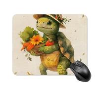 A Cartoon Turtle Mouse Pad Square Laptop Mouse Mat Cute Computer Mousepad Keyboard Pad Non-Slip Desk Pads for Gaming Office Work Home 20 * 25cm