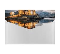 A Castle by The Lake File Folder Accordion Document Organizer Portable Paper Bill Receipt Organizer Reusable 6 Pocket Expanding File Pockets Plastic Folder for Home Office Supplies