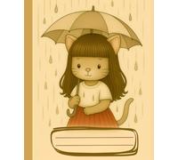 A Cat Called Joy - Cute Cat in the Rain Composition Book College ruled: Joy with umbrella - Perfect for school, journaling, and creative writing