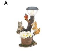 (A) Cat Dog Rabbit Creativity Solar Lamp Statue Window Animal Light Decoration