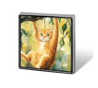 A Cat Hanging in There Custom Lapel Pins Square Brooch Tie Suit Dress Accessories for Men Women Wedding Birthday