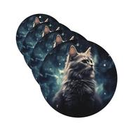 A cat in a nebula Car Air Freshener Cards for Women Men 4 Pack Cute Car Accessories Long Lasting Scent Car Diffuser Hanging Auto Aromatherapy Tablets Car Fresheners Gifts