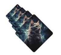 A cat in a nebula Car Air Freshener Cards for Women Men 4 Pack Cute Car Accessories Long Lasting Scent Car Diffuser Hanging Auto Aromatherapy Tablets Car Fresheners Gifts