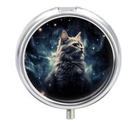 A Cat in A Nebula Pill Case Pill Box with 3 Compartments