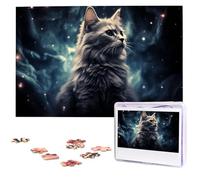 A Cat In A Nebula Wooden Puzzles 1000 Pieces Personalized Jigsaw Puzzle For Adults Interesting Custom Photo Puzzles Gift For Holiday Birthday Wedding Anniversay