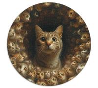 A Cat Is All 1000 Pieces Animation Round Jigsaw Puzzles Colourful Beautiful Decoration for Adults And Kids 1000pcs (67.5x67.5cm)