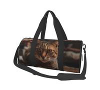 A Cat Lies Down Travel Duffel Bag Sports Gym Bag, Lightweight Overnight Weekender Bag With Shoes Compartment Yoga Gym Sports Bag For Men Women