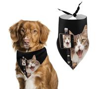 A Cat Taking Selfie Picture Dog Bandana Puppy Cat Scarfs Bibs Washable Triangle Kerchief Pet Gifts
