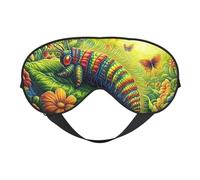 A Caterpillar in A Sunny Garden Print Sleep Mask with Adjustable Strap, Comfortable Eye Cover for Travel, Yoga, Napping, Sleeping & Relaxation