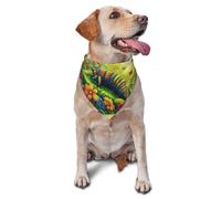 A Caterpillar In A Sunny Garden Printed Graphic Pet Triangle Scarf For Dogs & Cats, Adjustable Cute Pet Bandana For & Photo Shoots