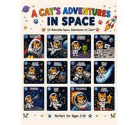 A Cat's Adventures in Space: Cute Space Coloring Book for Kids Ages 3-8: 12 Adorable Space Adventures to Color Fun Cat Astronaut Coloring Book for ... Aliens, Moon, Comets, Space Station & More