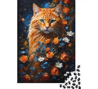 A Cats Floral Reverie Jigsaw Puzzle 1000 Pieces for Calm Weekends, 52x38cm/1000pcs