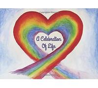 A Celebration of Life:: Memorial funerals wake messages guest book. Funeral memory book. Rainbow hand drawn colorful bright positive multicolored joy ... Modern spiritual not religious new age.