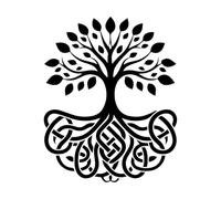 a Celtic Love Knot Roots Tree Logo Vinyl Wall Stickers 41x51cm Easy Installation Black