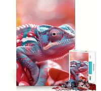 A Chameleon Blending Jigsaw Puzzles for Adults 1000 Pieces Unwind Game Firm Edge Playful Challenge Wall Display (38x52cm)