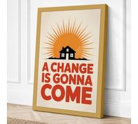 A Change Is Gonna Come Retro Canvas Wall Art Print 18x12 Inch