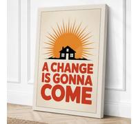 A Change Is Gonna Come Retro Canvas Wall Art Print 24x16 Inch