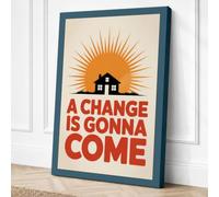 A Change Is Gonna Come Retro Canvas Wall Art Print 24x16 Inch