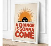 A Change Is Gonna Come Retro Canvas Wall Art Print 24x16 Inch | Ready to Hang, Gallery Wrapped, Fade-Resistant Inks, Securely Packaged, UK Made