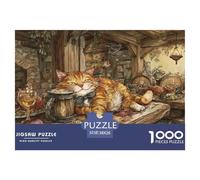 A Chaotic Cat Caf É Jigsaw Puzzles Puzzles for Adults Kids. 1000 Piece Impossible Challenge Toy Educational Games Home Decoration for Educational Games Gifts 38x26cm/1000pcs